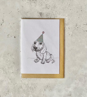 'Party Dachshund' greeting card