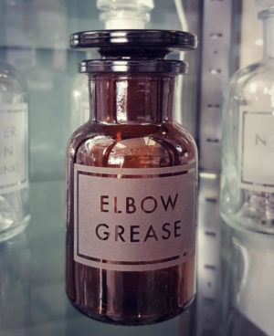 Apothecary jar 'Elbow Grease'