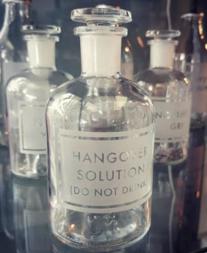 Apothecary bottle 'Hangover Solution (do not drink)'