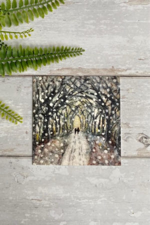 Needle felt card - Scenic Winter